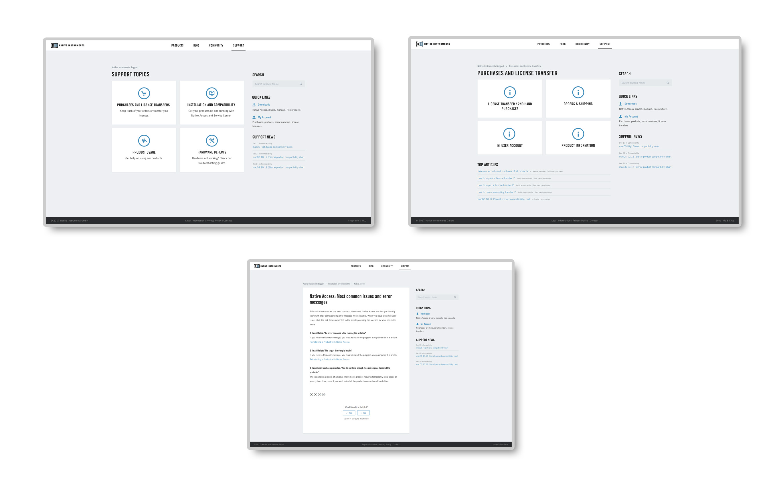 Supportpages